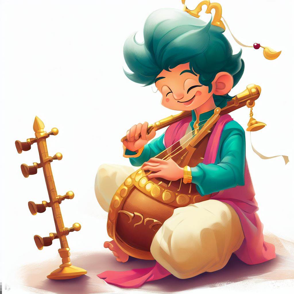 birbal playing music instrument